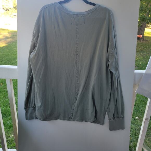 We the Free Free People Oversized Pocket Long Sleeve Tee XL Boho Indie - Picture 5 of 8